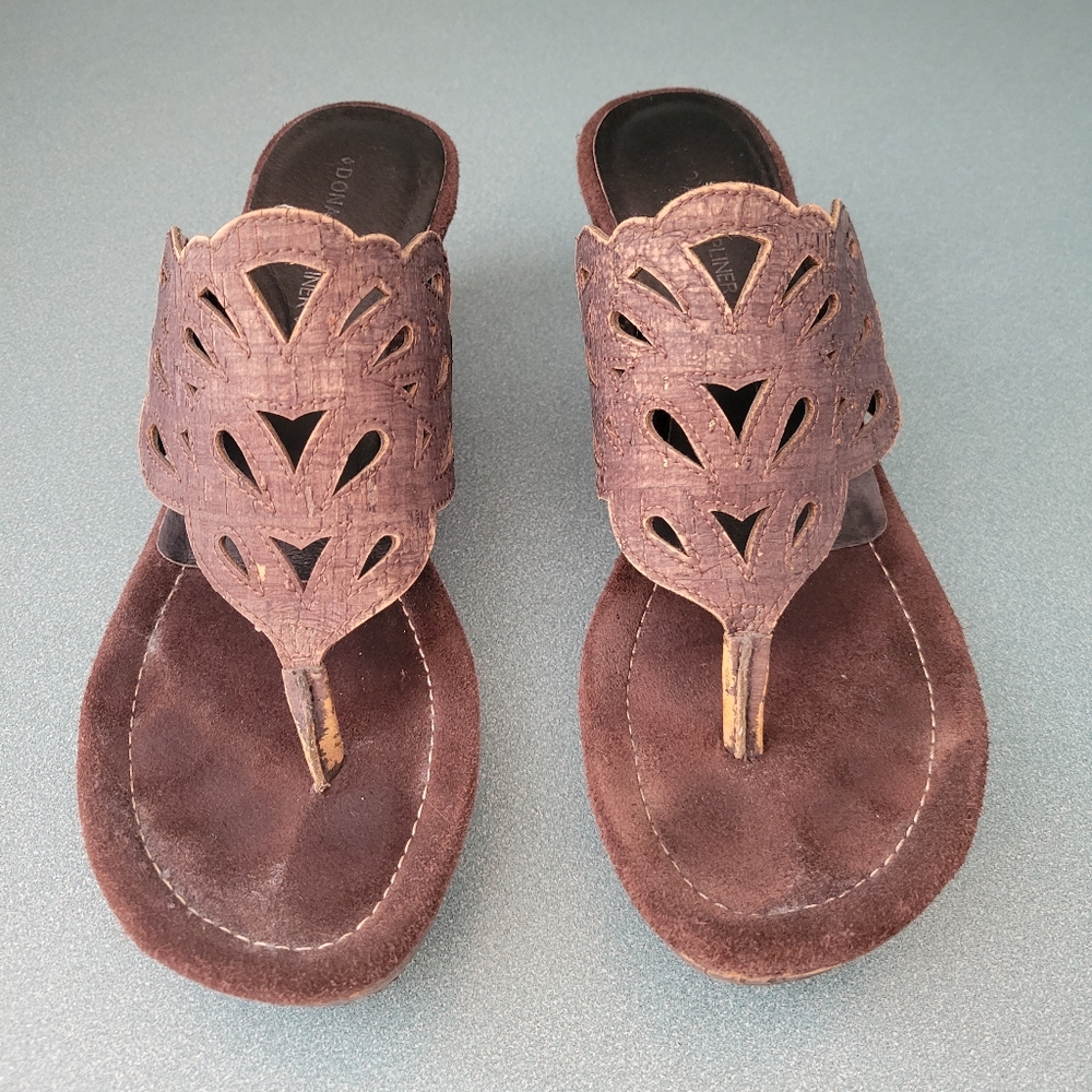 Donald Pliner Leather & Cork Wedge Sandals